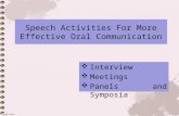 Speech Activities for More Effective Oral Communication