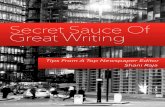 Secret Sauce of Great Writing