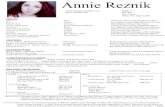 Annie Reznik's Resume 2015