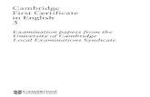 Cambridge First Certificate in English 3