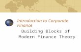 Building Blocks of Modern Finance Theory