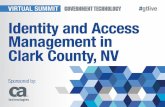 Agile Gov't Virtual Event presentation - Identity and Access Management in Clark County, NV