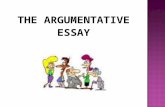 Lecture 8 Argumentative Essay