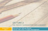 CSC 443- Lecture 2- Project Integration Management