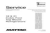 16025860 Maytag Amana 18 & 21 Cubic Foot Top Mount Refrigerator Service Manual (1)