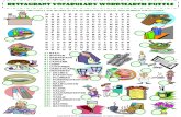 At the Restaurant Wordsearch Puzzle Vocabulary Worksheet