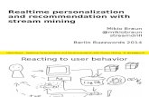 Realtime Personalization and Recommendation with Stream Mining