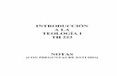 290 Introduccion a La Teologia I TH 223 Notas
