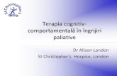 Dr. Alison Landon Terapia Cognitiv Comportamentala in Ingrijiri Paliative