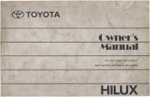 Toyota Hilux Owner's Manual (5th Generation, N50 series)