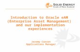 Jeremy Carson NZ Oracle User Group Presentation - An Overview of Enterprise Asset Management