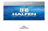 2013 Halfen Price List