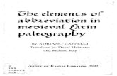 The Elements of Abreviation in Medieval Latin Paleography