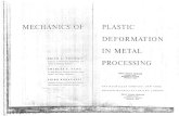 Mechanics of Plastic Deformation in Metal Processing