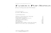 FAMOUS Pop-Songs for Classical Guitar in 9 Easy Arrangements (Arr Cees Hartog) (Chitarra)
