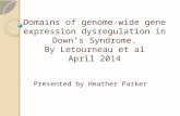 Domains of genome-wide gene expression dysregulation in Down’s