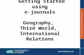 Geography & Third World Studies journals introduction