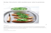 Recipe: Bruschetta with smashed peas, mint & parmesan