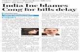 Bangalore Mirror - India Inc blames Cong for bills delay