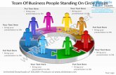 Business power point templates team of people standing on pie chart pieces sales ppt slides