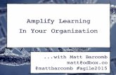 Amplify learning in your organization - Agile2015