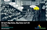 Bi isn't big data and big data isn't BI
