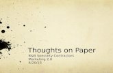 Thoughts on Paper. Summary of Discussion with Prospect.