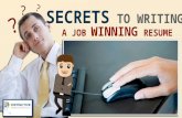 Secrets To Writing A Job Winning Resume
