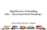 Edu 6 - Developmental Reading; Lesson 2: Significance of Reading