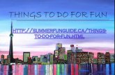 Things To Do For Fun