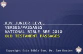 KJV Junior Level Bible Bee Pasages