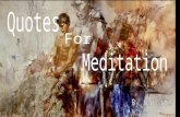 Quotes for Meditation