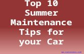 Top 10 Summer Maintenance Tips for Your Car