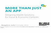 Designing Mobile Solutions for Social & Economic Contexts
