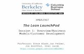 Class 1 - course overview Berkeley/Columbia Lean Launchpad Xmba 296t