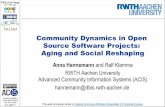 Community Dynamics in Open Source Software Projects: Aging and Social Reshaping