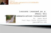 Lessons learned as a Shell Oil Project Communication Consultant