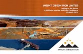 An update on Mt Gibson’s iron ore assets in WA and strategy for growth