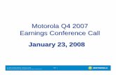 Q4 2007 Motorola, Inc. Earnings Conference Call Presentation