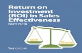Sales White Paper: ROI On Sales Effectiveness