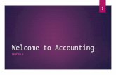 Chapter 1Welcome to Accounting