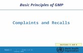 Complaints and Recalls