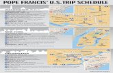 Map of Pope Francis U.S. trip