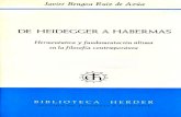 Javier Bengoa Ruiz de Azúa de Heidegger a Habermas