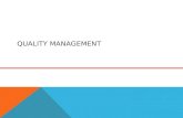 Quality Management - Introduction