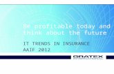 Be profitable today and think about the future IT TRENDS IN INSURANCE AAIF 2012.