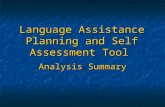 Language Assistance Planning and Self Assessment Tool Analysis Summary.