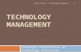 TECHNOLOGY MANAGEMENT Strategic Perspectives on Technology Innovation 1 Krsto Pandza - Technology Management.