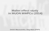 Malter effect study in MUON MWPCs (2014) Dmitrii Mausuzenko, Oleg Maev (PNPI) 1.
