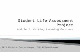 Module 1: Writing Learning Outcomes © 2013 Christie Cruise-Harper, PhD All Rights Reserved.